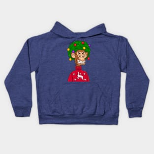 Monkey Christmas Tree Kids Hoodie